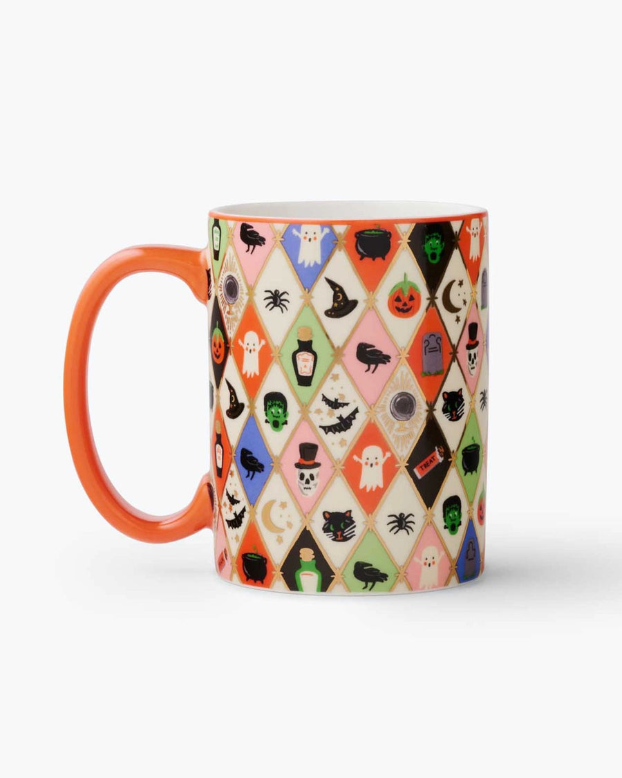 Multi - Halloween Argyle Porcelain Mug - Rifle Paper Co.