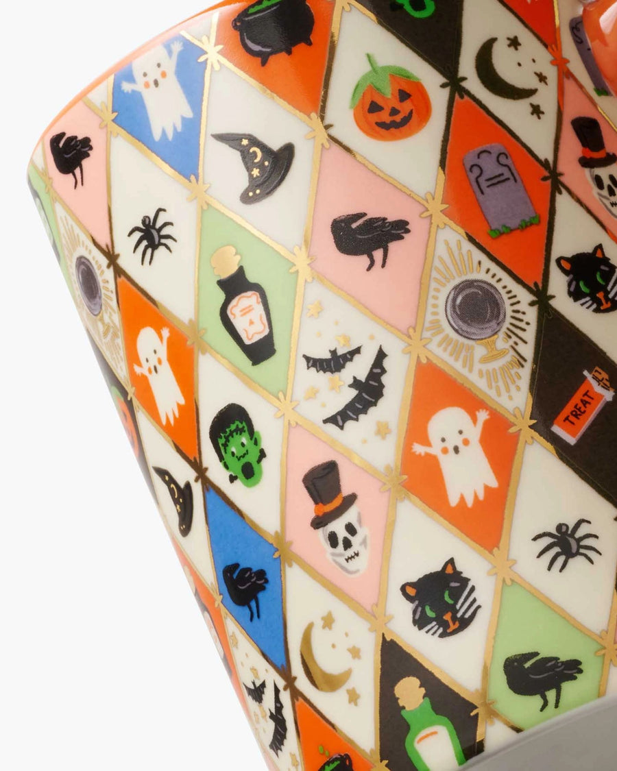 Multi - Halloween Argyle Porcelain Mug - Rifle Paper Co.