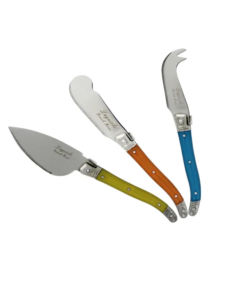 Multi - Laguiole 3-Piece Jewel Colored Cheese Knife Set - French Home - Printfresh