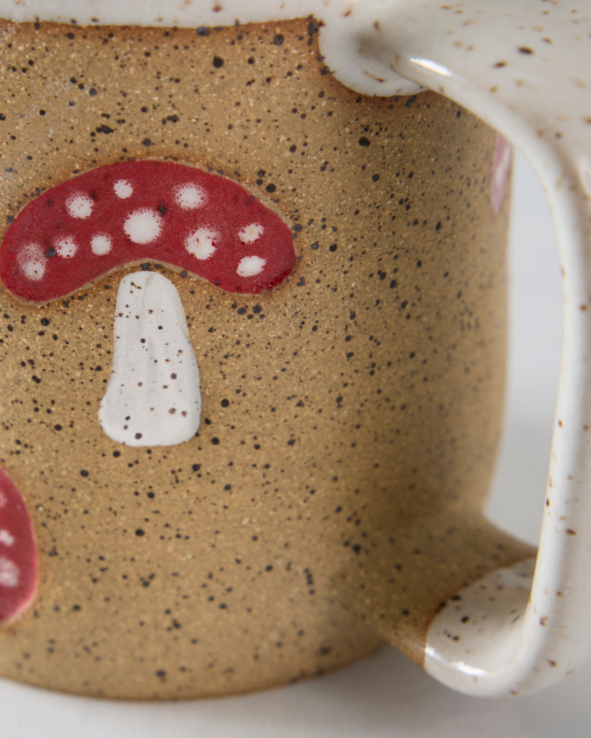 Red Combo - Mushroom Stamp Mug - Osso Ceramics