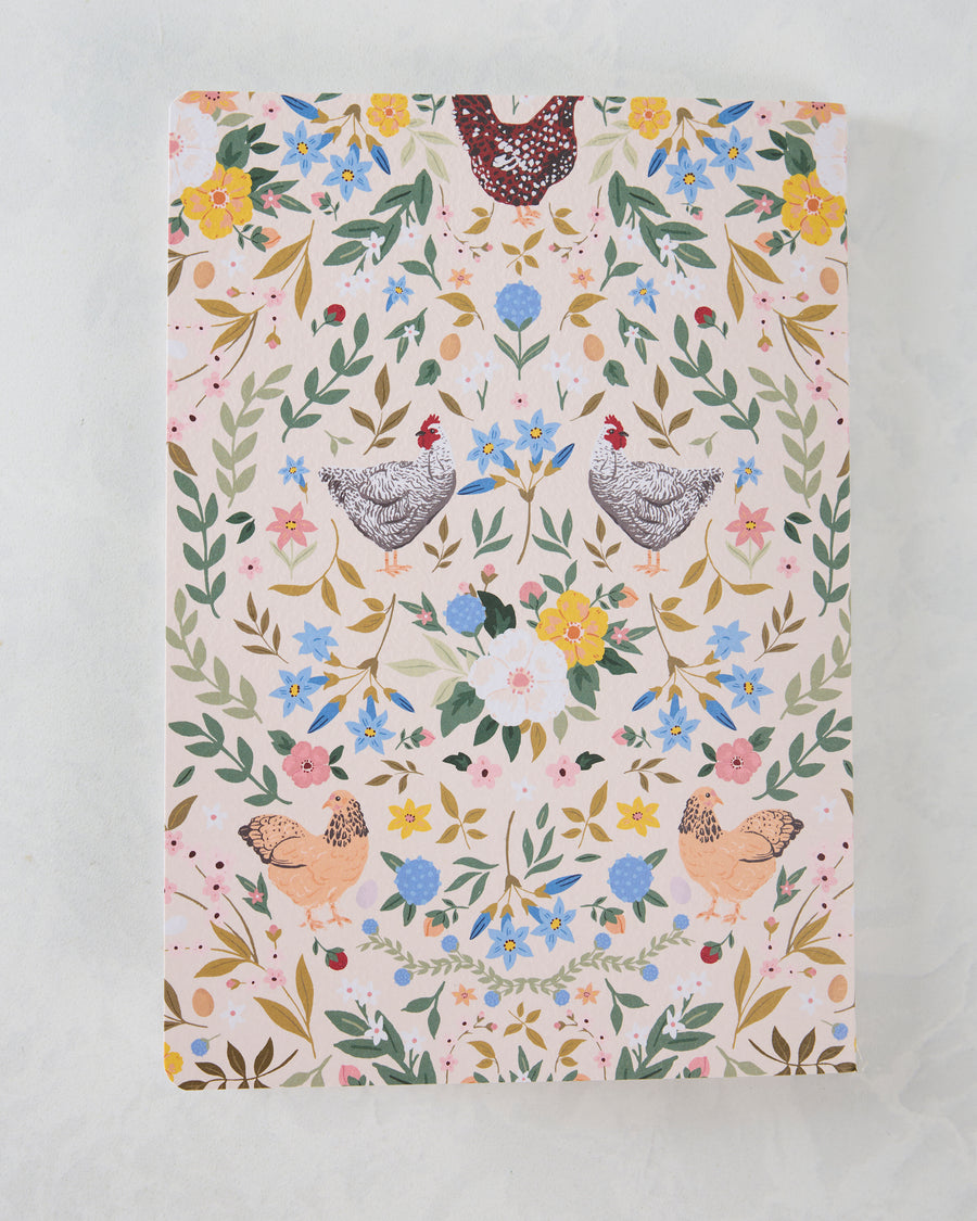 Multi - Chickens & Flowers Stitched Notebook - Paper Farm Press