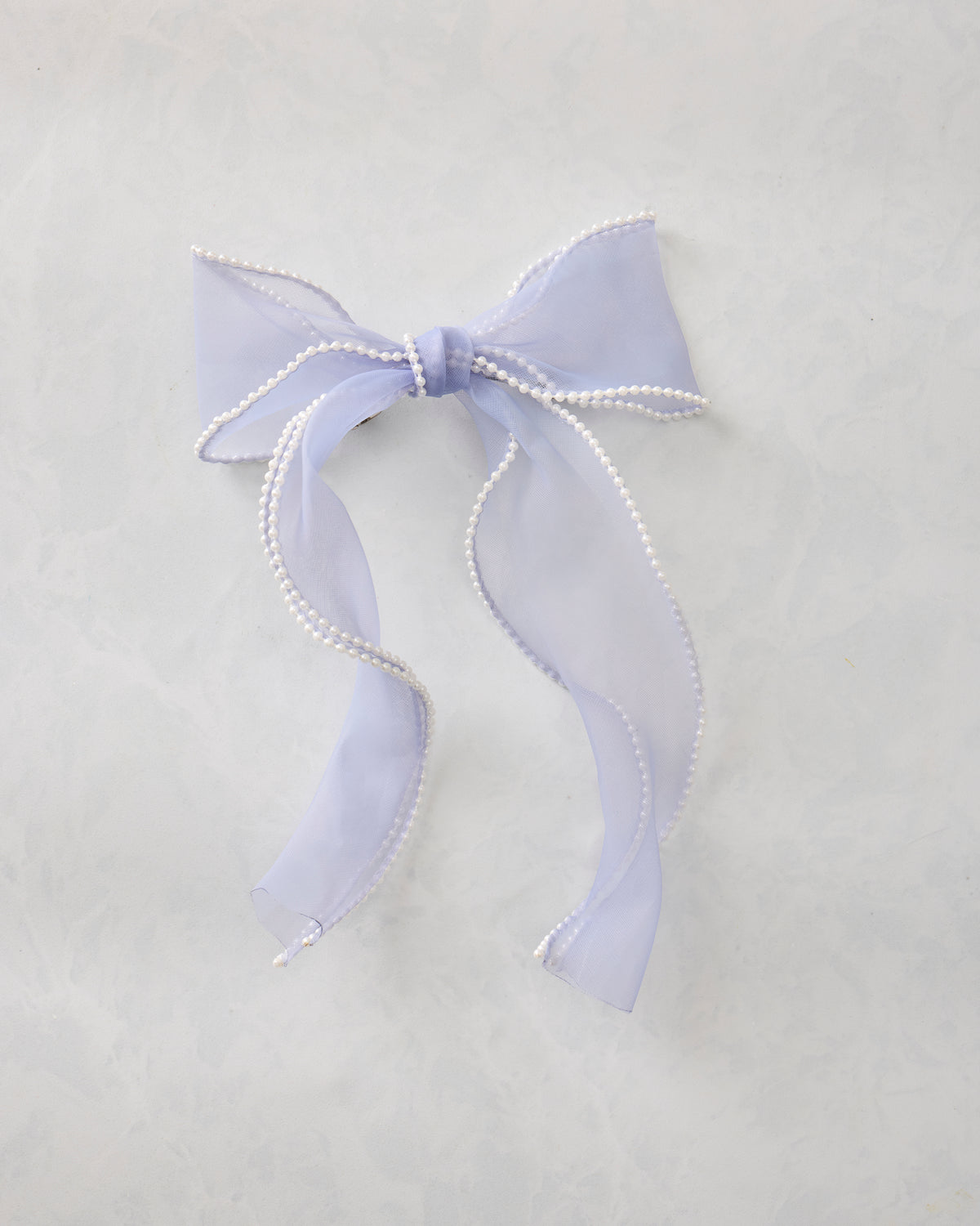 Light Blue - Pearl Bow Barrette - L. Erickson - Printfresh