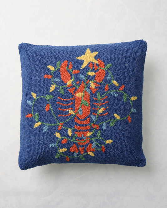 Navy Combo - Lobster Lights Hook Pillow - Peking Handicraft
