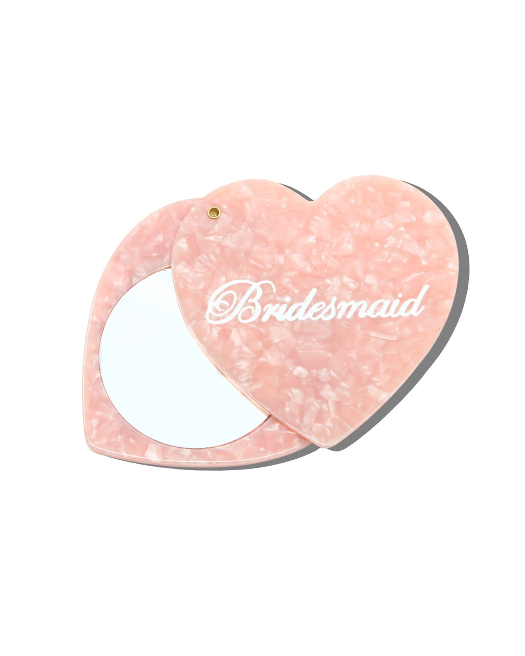 Pink Combo - Hand Painted Bridesmaid Heart Compact Mirror - Solar Eclipse - Printfresh