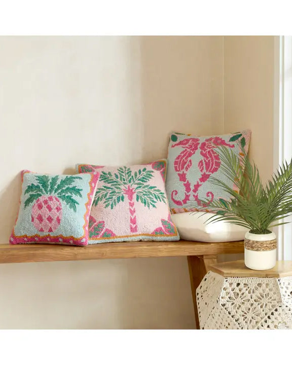 Pink Combo - Palm Tree Hook Pillow - Peking Handicraft - Printfresh