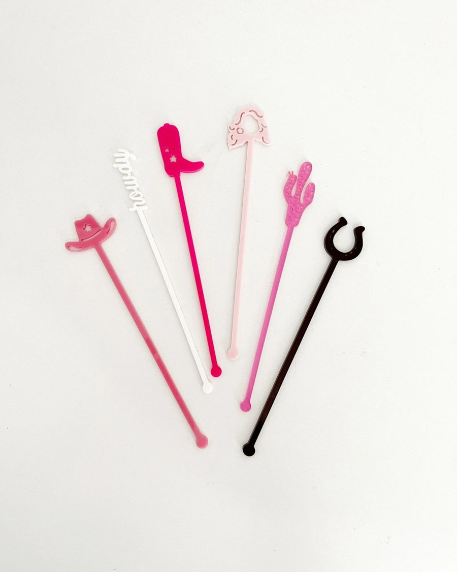 Pink Combo - Western Stir Stick Set - Lucky Lemon Paper Co.