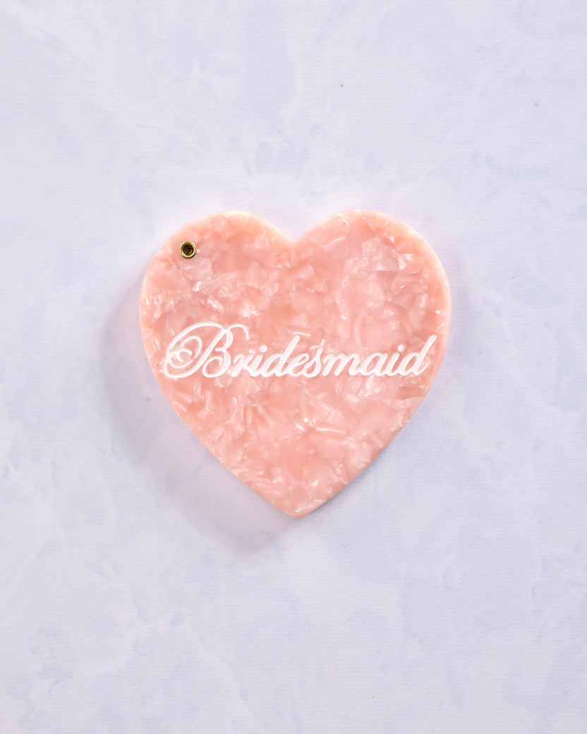 Pink Combo - Hand Painted Bridesmaid Heart Compact Mirror - Solar Eclipse