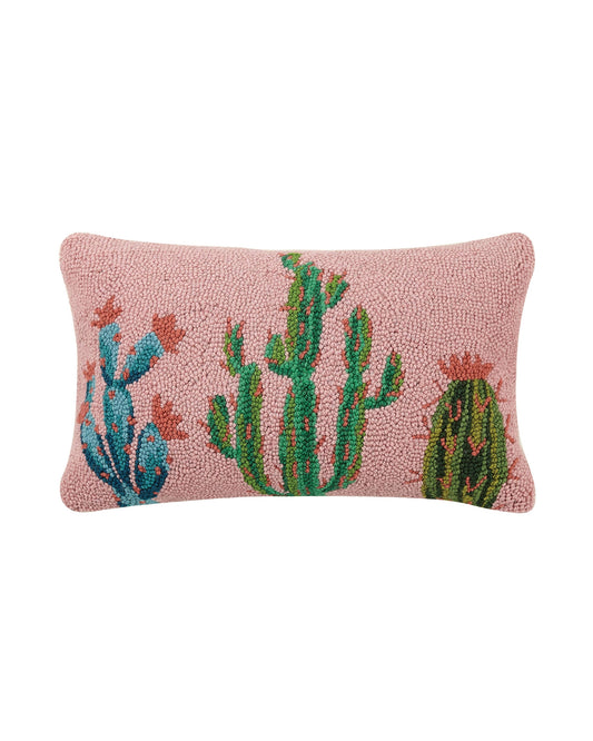Pink - Pretty Cactus Hook Pillow - Peking Handicraft