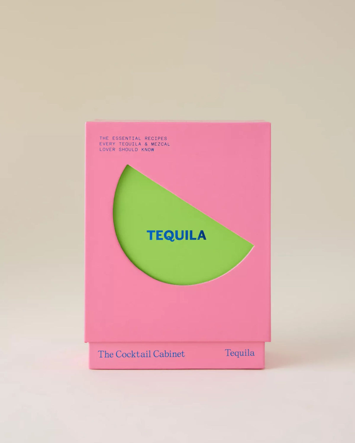 Pink Tequila Cocktail Cabinet recipe-card box with a green lime-slice cutout and blue lettering.