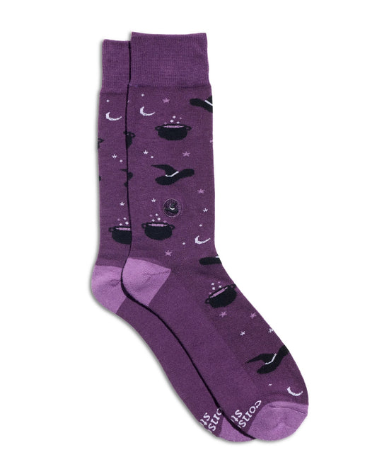 Purple - Purple Witch Hats Socks - Conscious Step