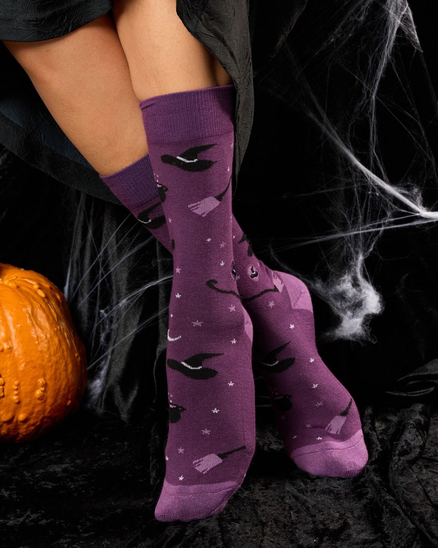 Purple - Purple Witch Hats Socks - Conscious Step