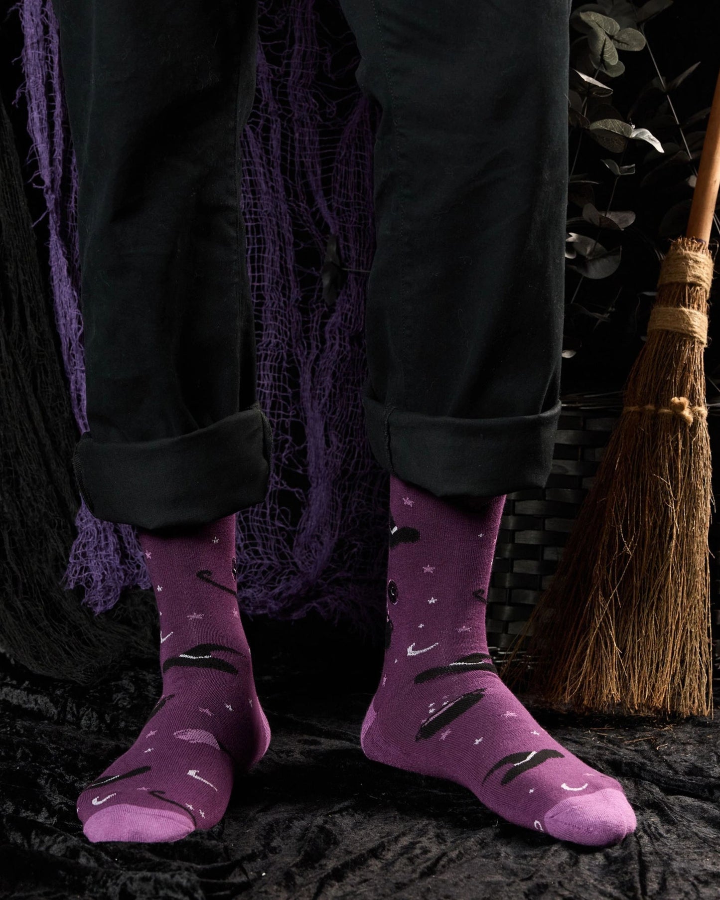 Purple - Purple Witch Hats Socks - Conscious Step