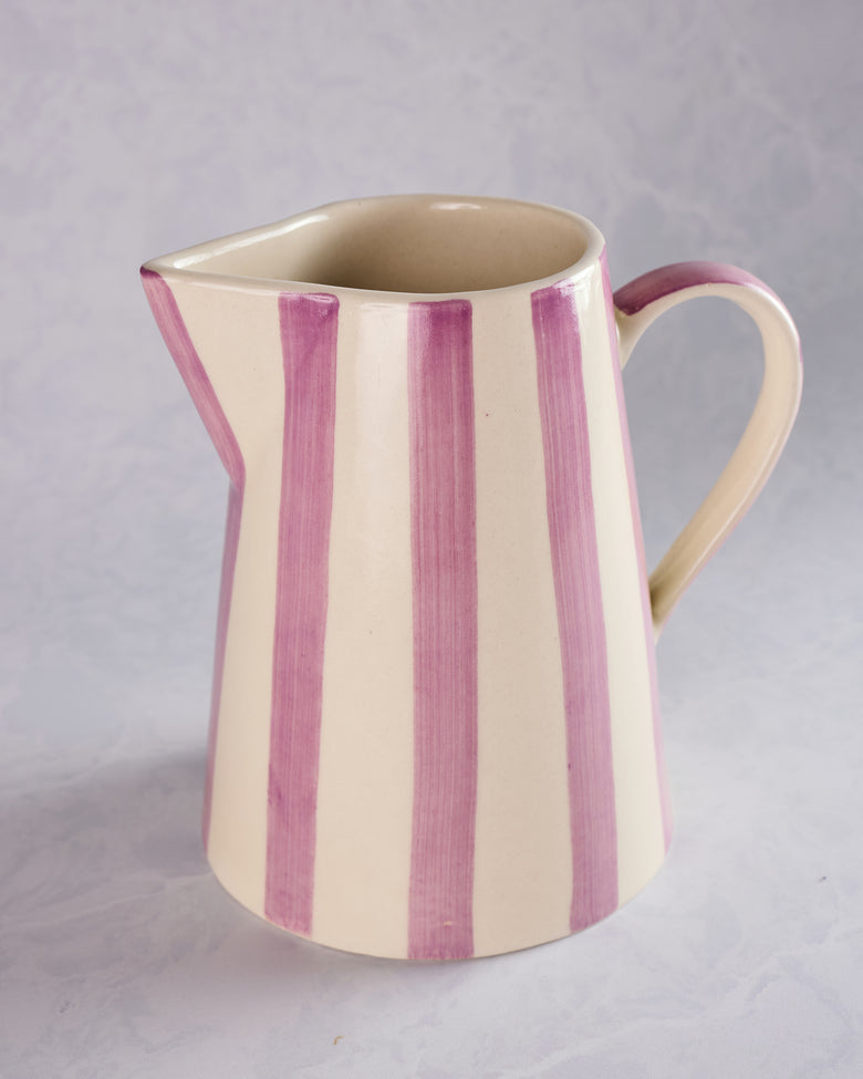 Purple Stripe - Ceramic Stripe Pitcher - Casa Amarosa - Printfresh