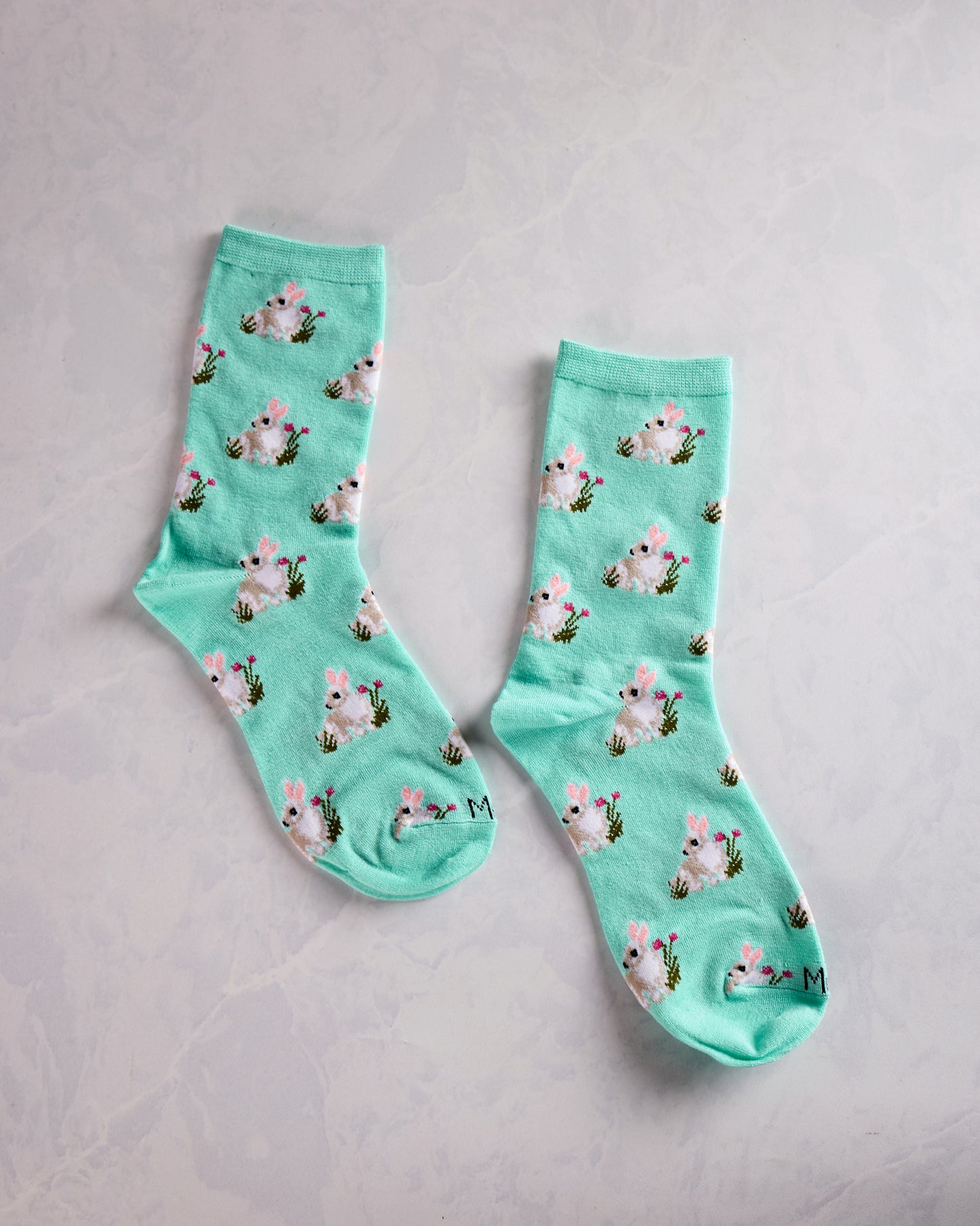 Seafoam - Rabbits Bamboo Blend Crew Socks - Infinity Classics - Printfresh