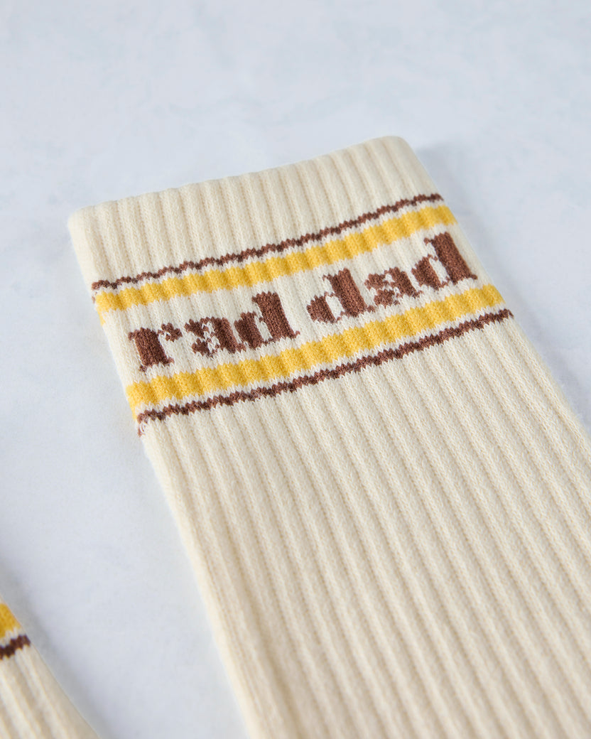 Ivory - Rad Dad Organic Cotton Crew Sock - Banabae