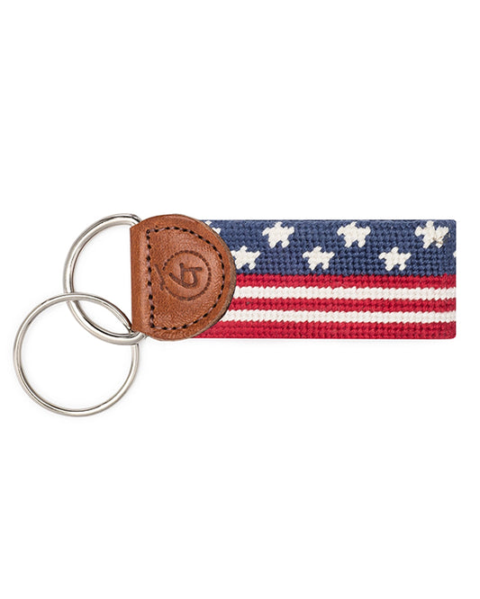 Red/White/Blue Combo - Stars and Stripes Needlepoint Keychain - Good Threads - Printfresh