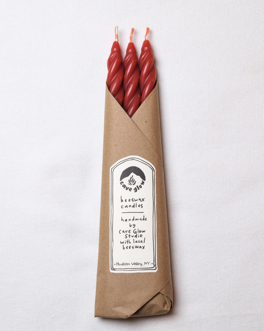 Rose - Rose Spiral Beeswax Candles Set of 3 - Cave Glow Studio