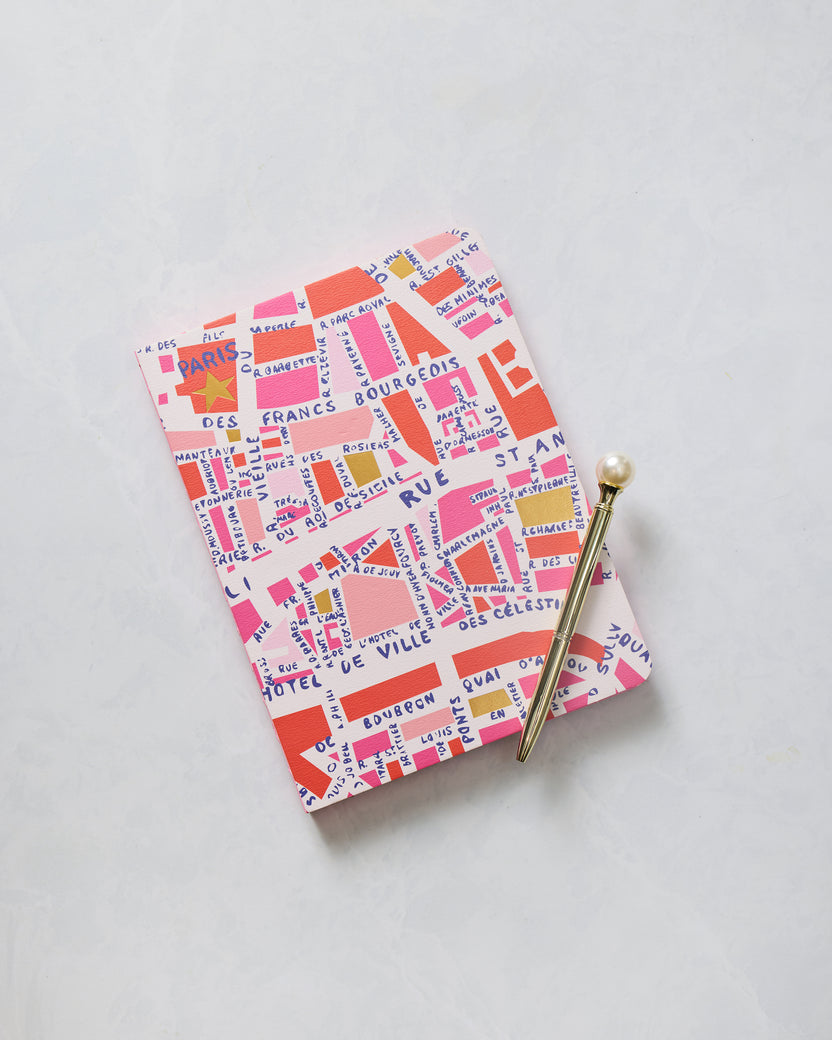 Pink Combo - Rues De Paris Medium Coptic - Bound Journal -  Studio Oh! - Printfresh