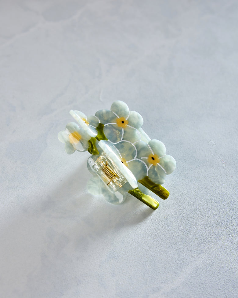 Blue Combo - Hand Painted Forget Me Not Claw Hair Clip - Solar Eclipse - Printfresh