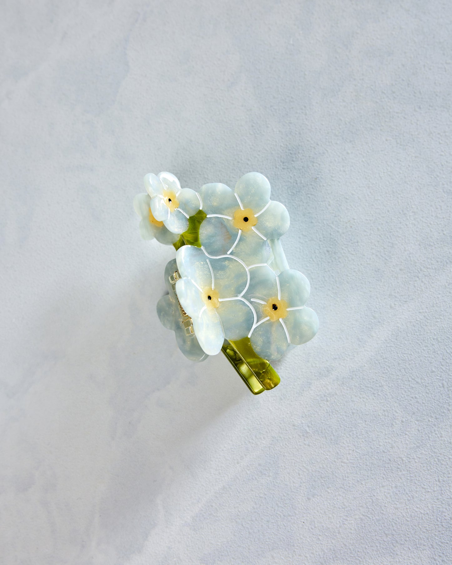 Blue Combo - Hand Painted Forget Me Not Claw Hair Clip - Solar Eclipse - Printfresh