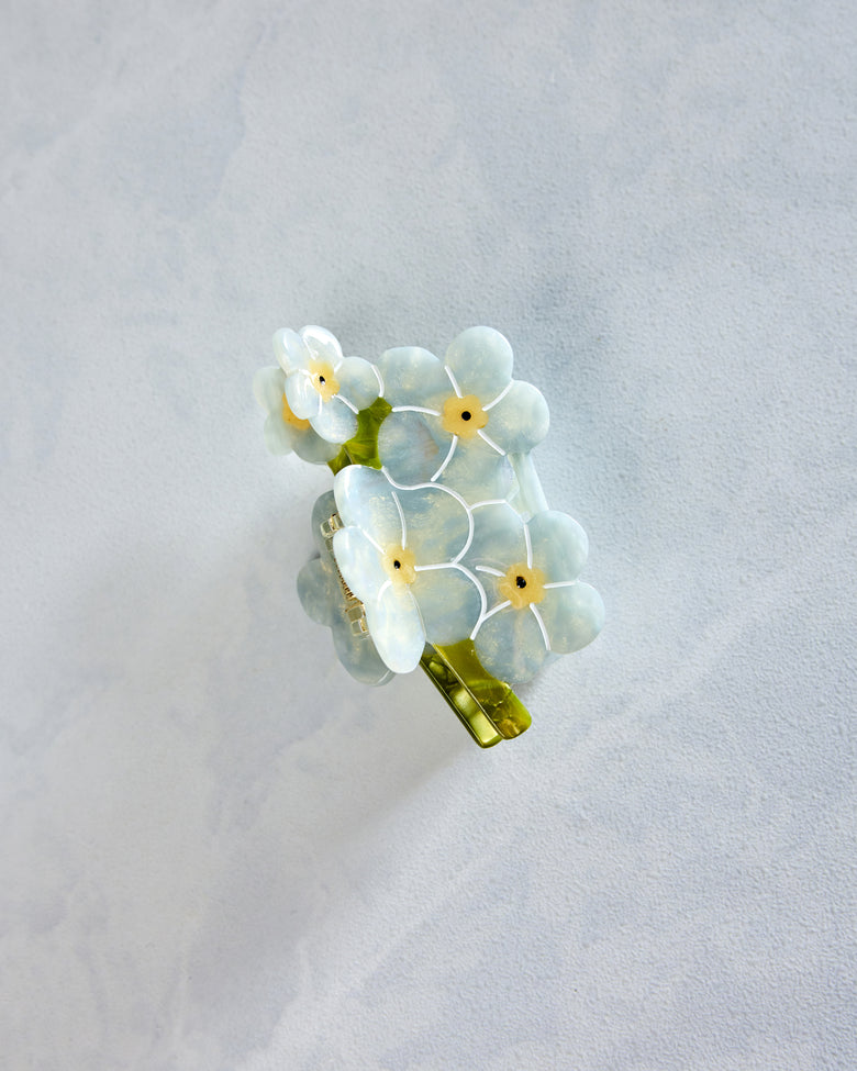 Blue Combo - Hand Painted Forget Me Not Claw Hair Clip - Solar Eclipse - Printfresh