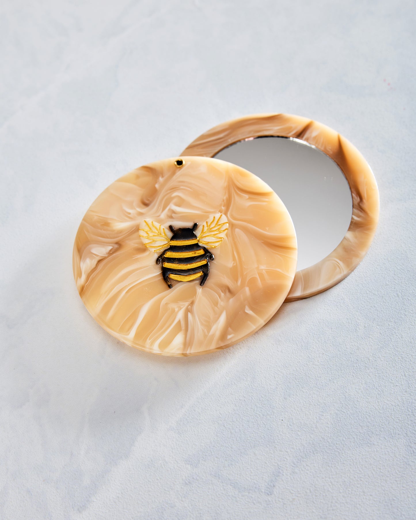 Honey Combo - Hand Painted Honey Bee Compact Mirror - Solar Eclipse - Printfresh