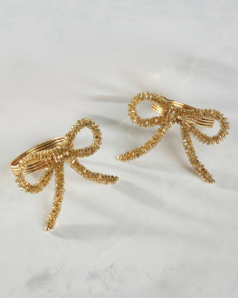 Gold - Bow Napkin Ring - Tableau Home