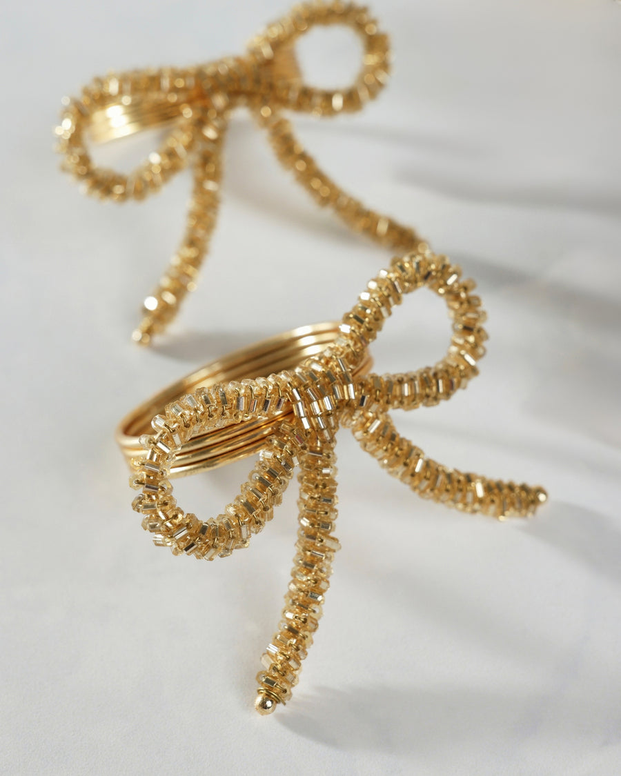 Gold - Bow Napkin Ring - Tableau Home