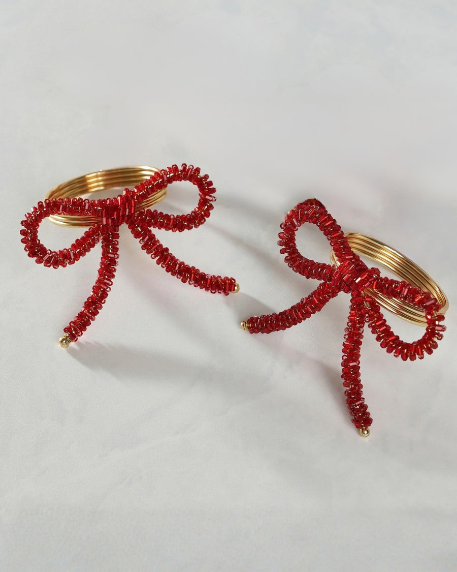 Red - Bow Napkin Ring - Tableau Home