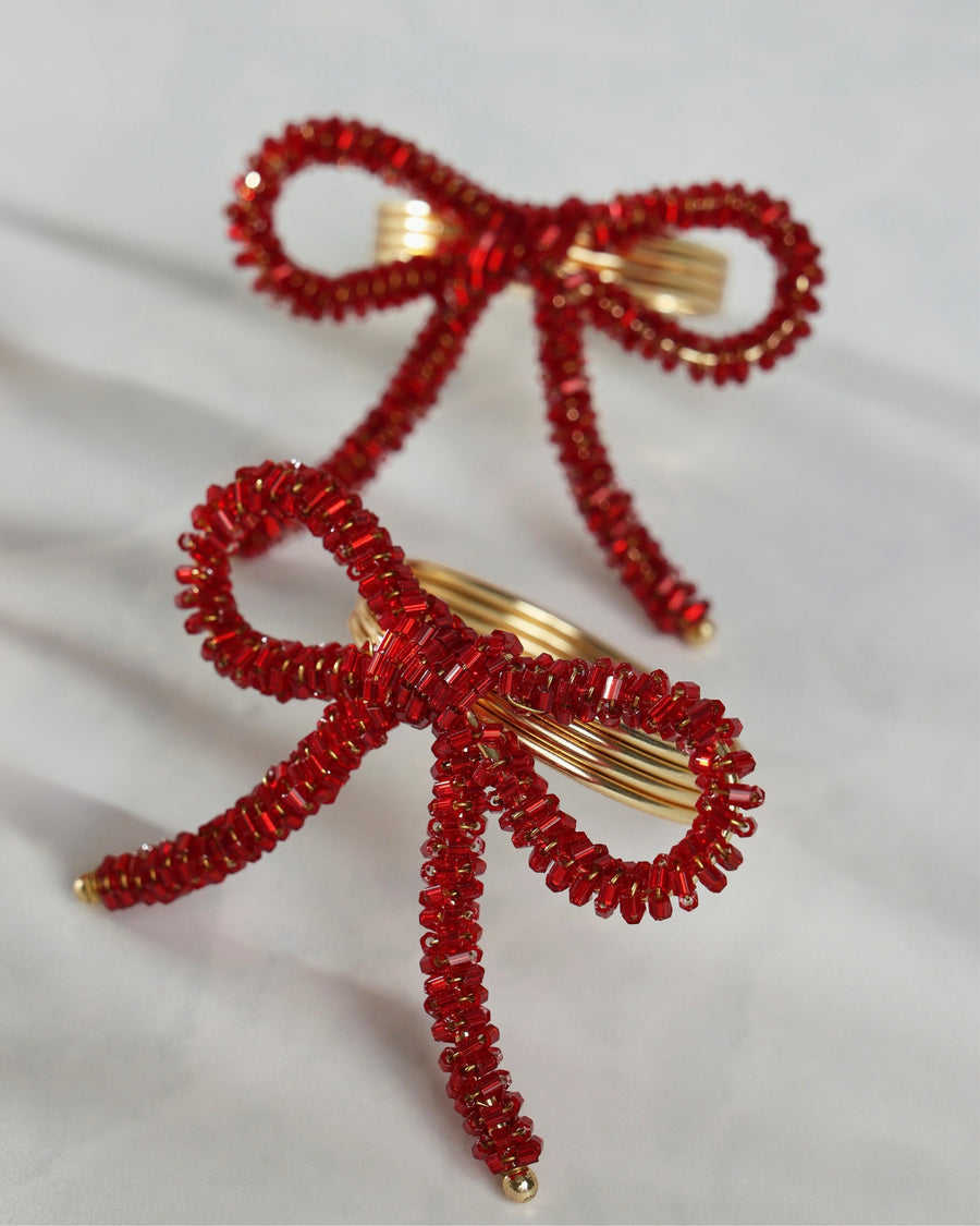 Red - Bow Napkin Ring - Tableau Home