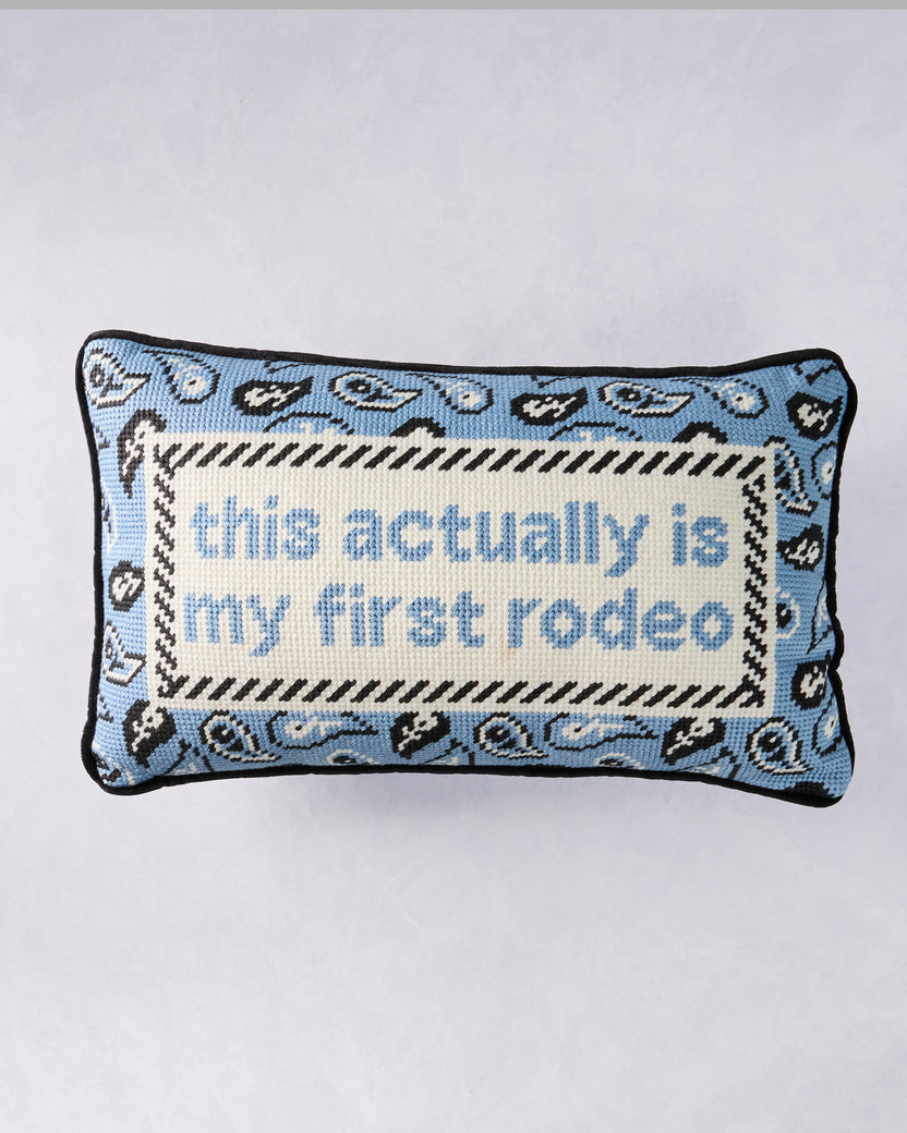 Light Blue Combo - First Rodeo Needlepoint Pillow - Furbish