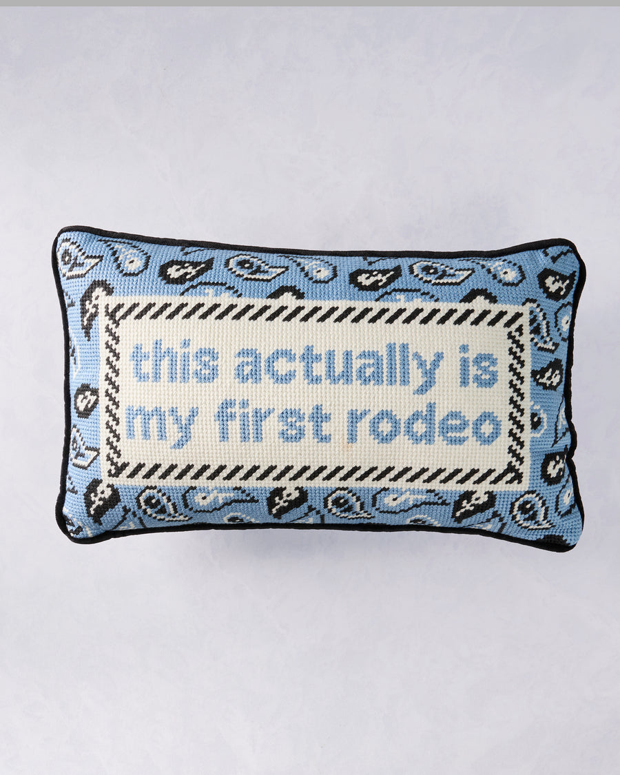 Light Blue Combo - First Rodeo Needlepoint Pillow - Furbish