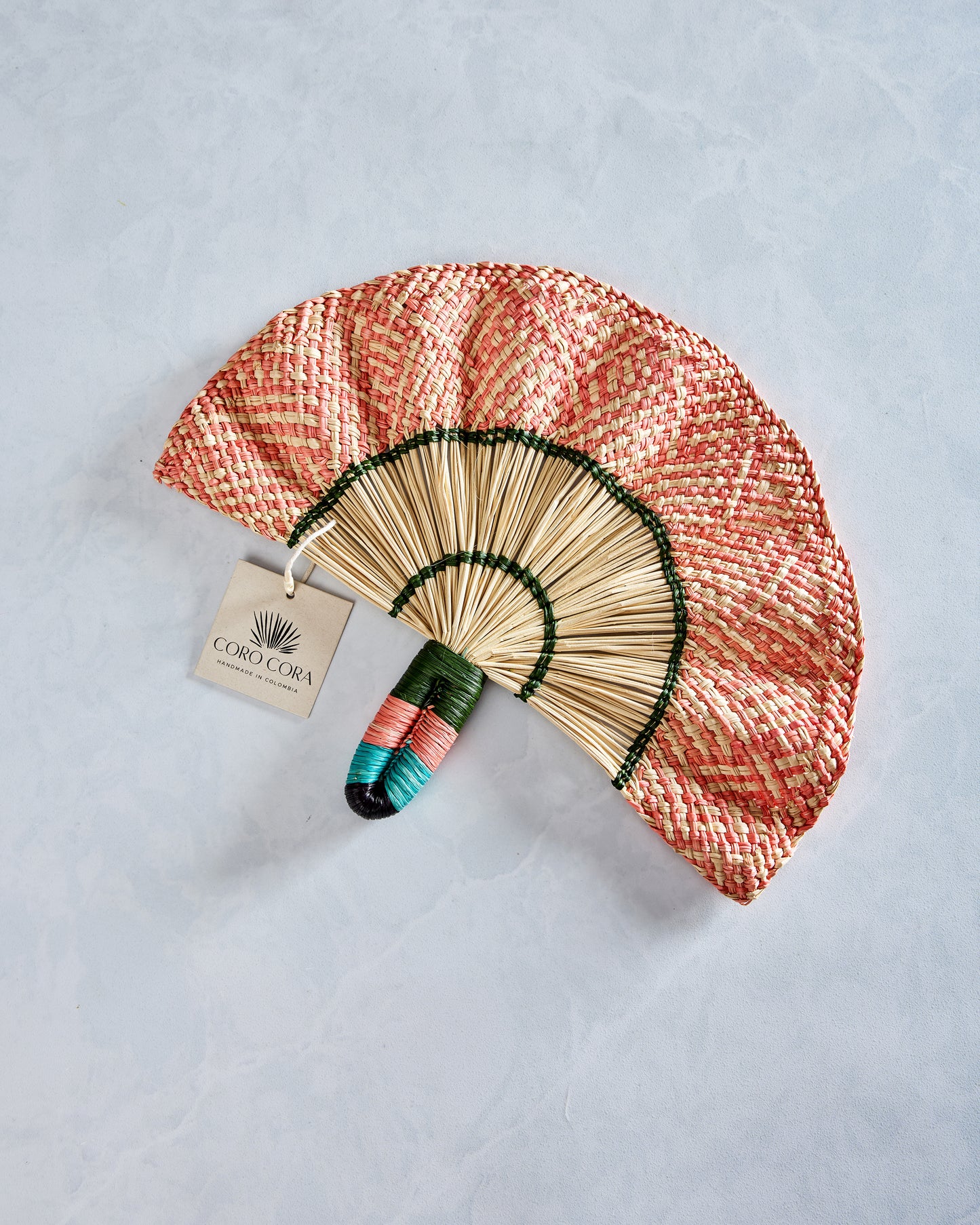 Light Pink Combo - Toquilla Frilly Hand Fan - Coro Cora - Printfresh