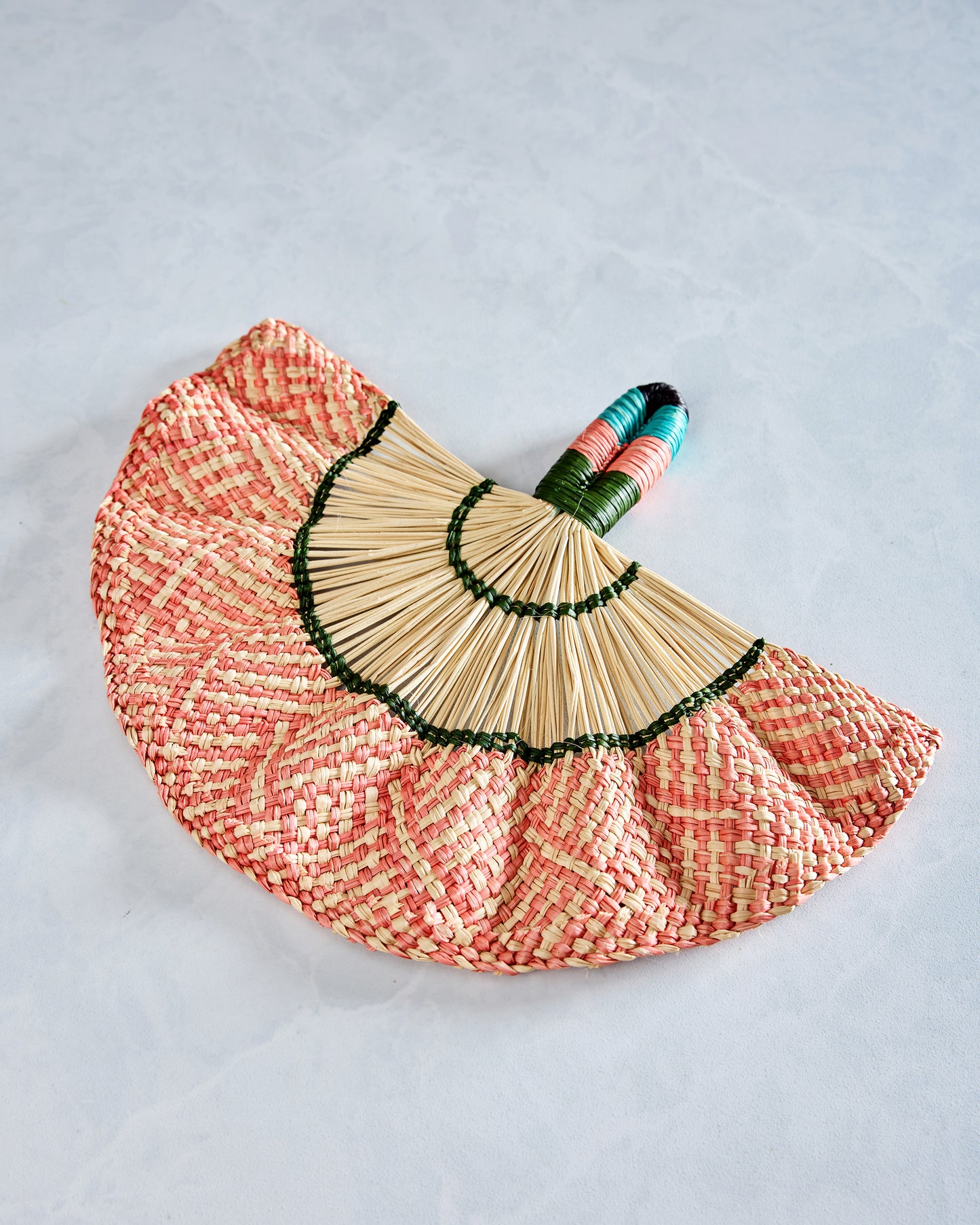 Light Pink Combo - Toquilla Frilly Hand Fan - Coro Cora - Printfresh