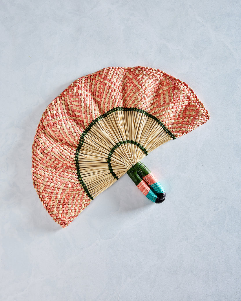 Light Pink Combo - Toquilla Frilly Hand Fan - Coro Cora - Printfresh