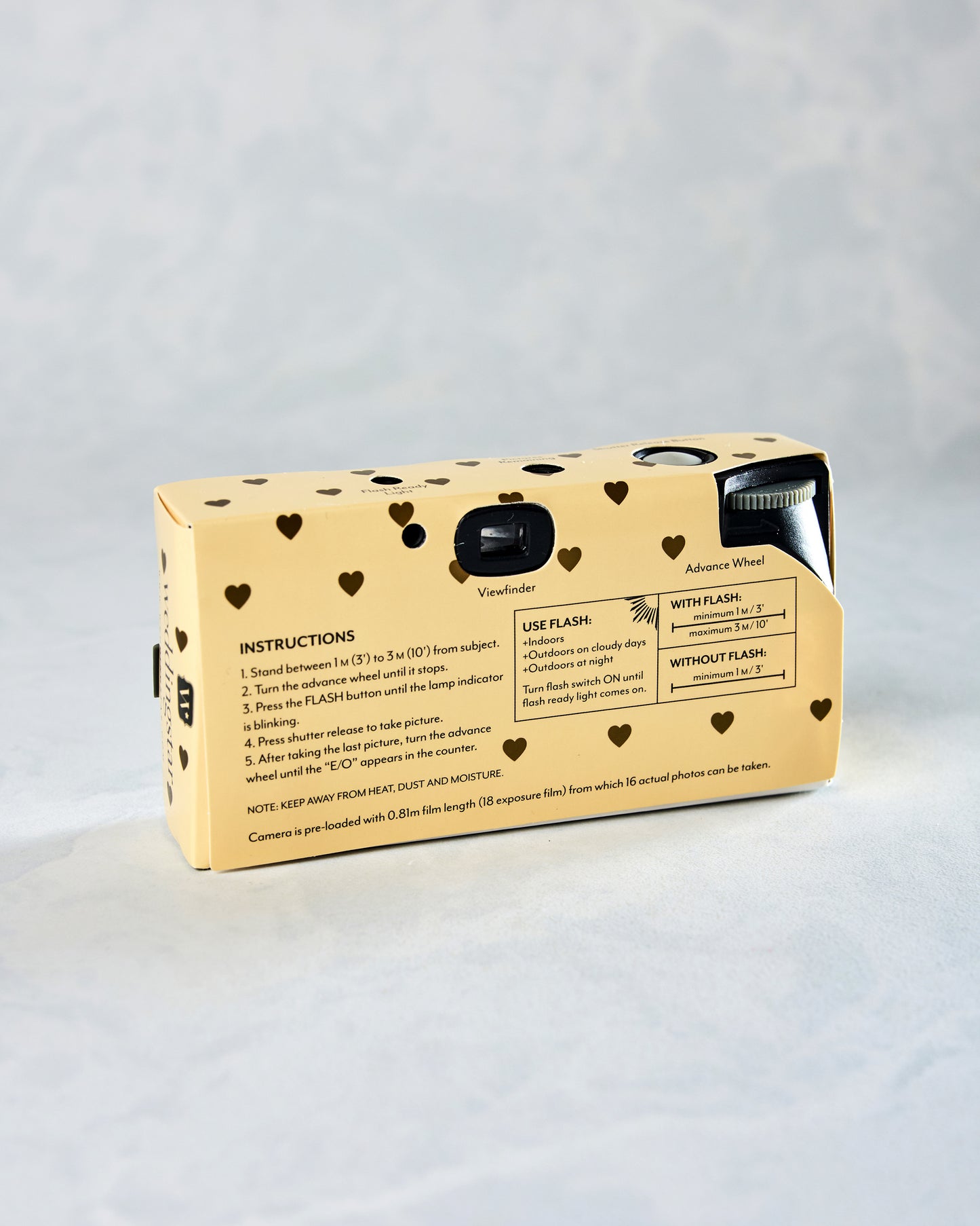 Gold Heart - Disposable Camera with Flash - Weddingstar Inc. - Printfresh
