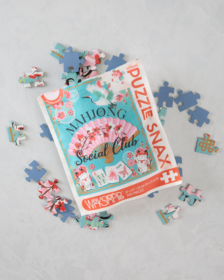 Multi - Mahjong Social Club 100 Piece Puzzle - WerkShoppe