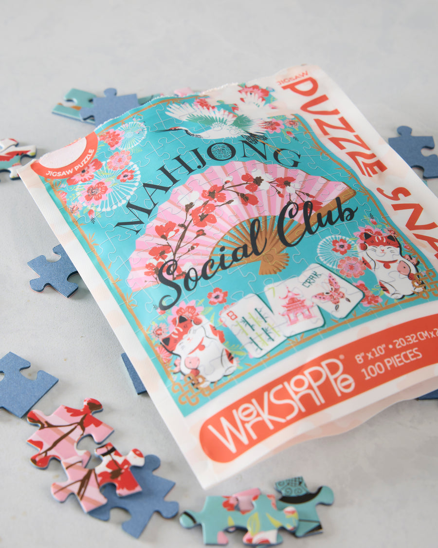 Multi - Mahjong Social Club 100 Piece Puzzle - WerkShoppe
