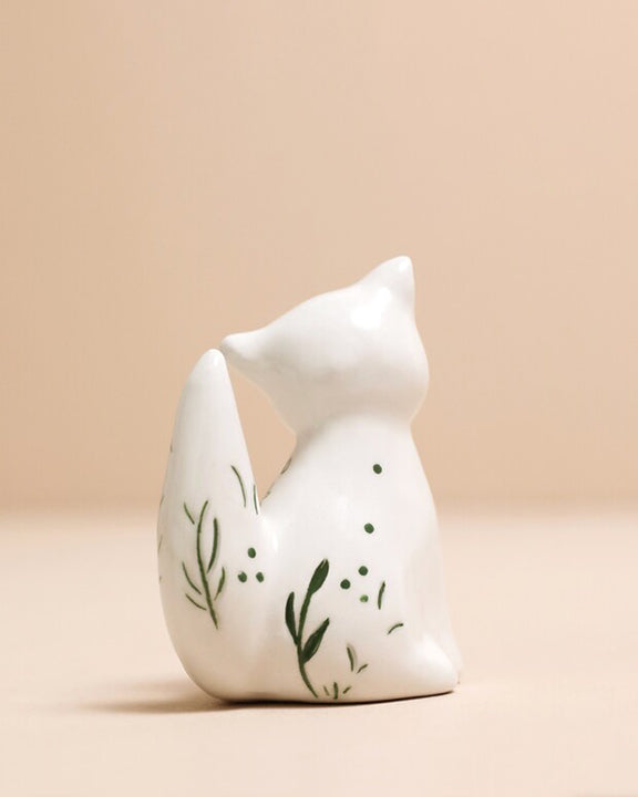 White - Ceramic Fox Ring Holder - Lisa Angel - Printfresh