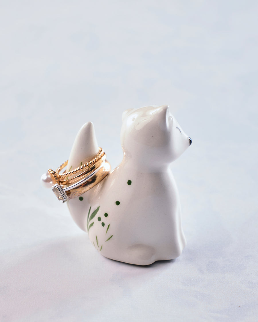 White - Ceramic Fox Ring Holder - Lisa Angel