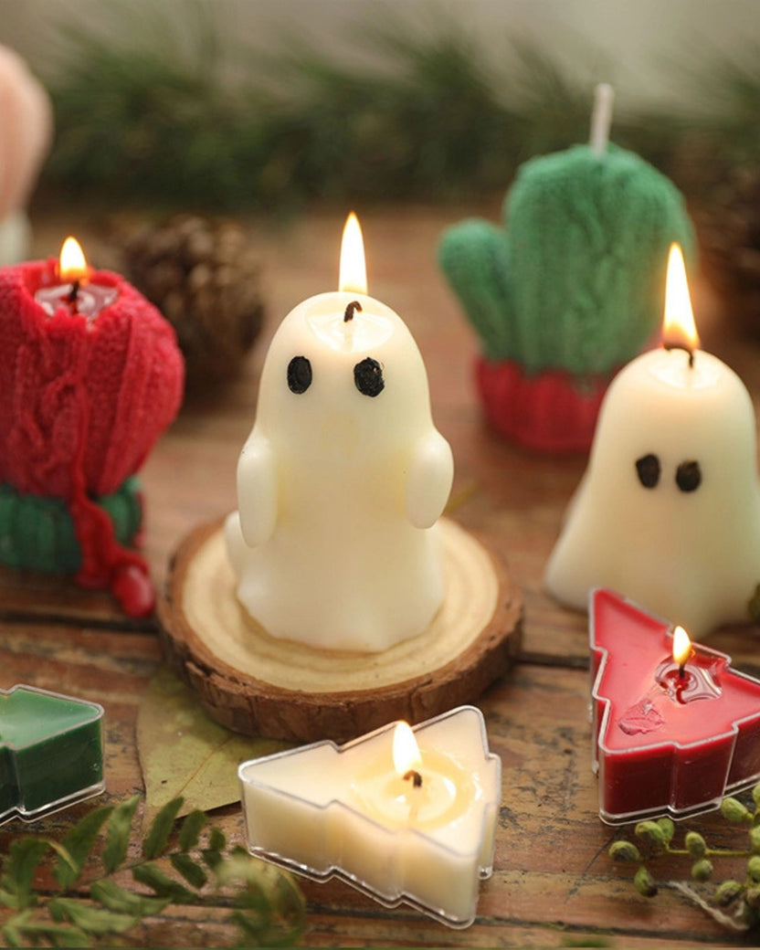 White - Halloween Ghost Candle - Candles Meta