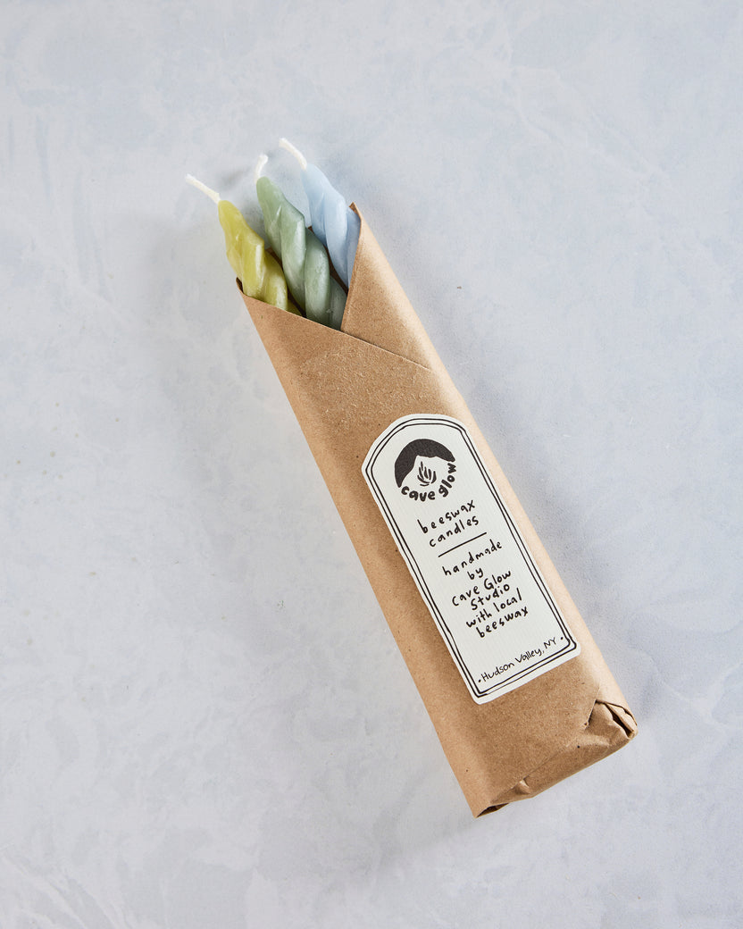 Sage Combo - Hydrangea Spiral Beeswax Candles Set of 3 - Cave Glow Studio - Printfresh