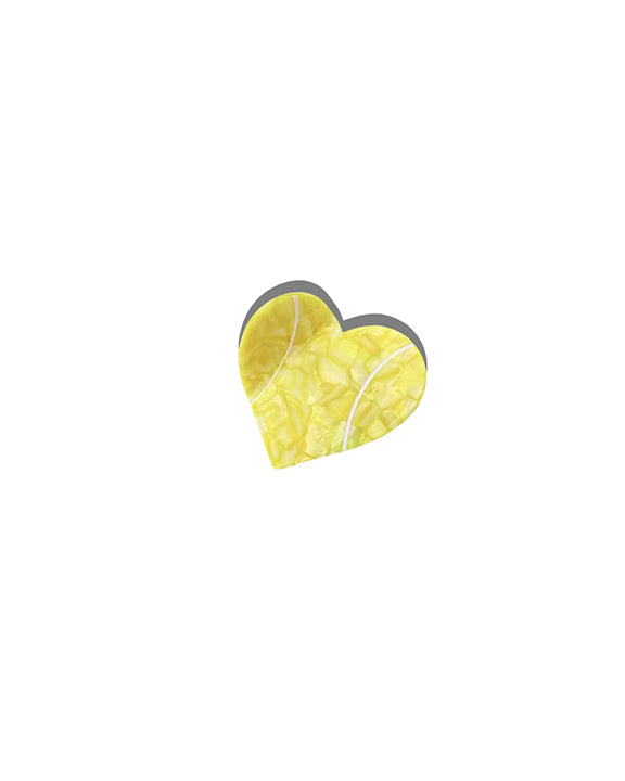 Yellow - Hand Painted Tennis Lover Claw Hair Clip - Solar Eclipse - Printfresh