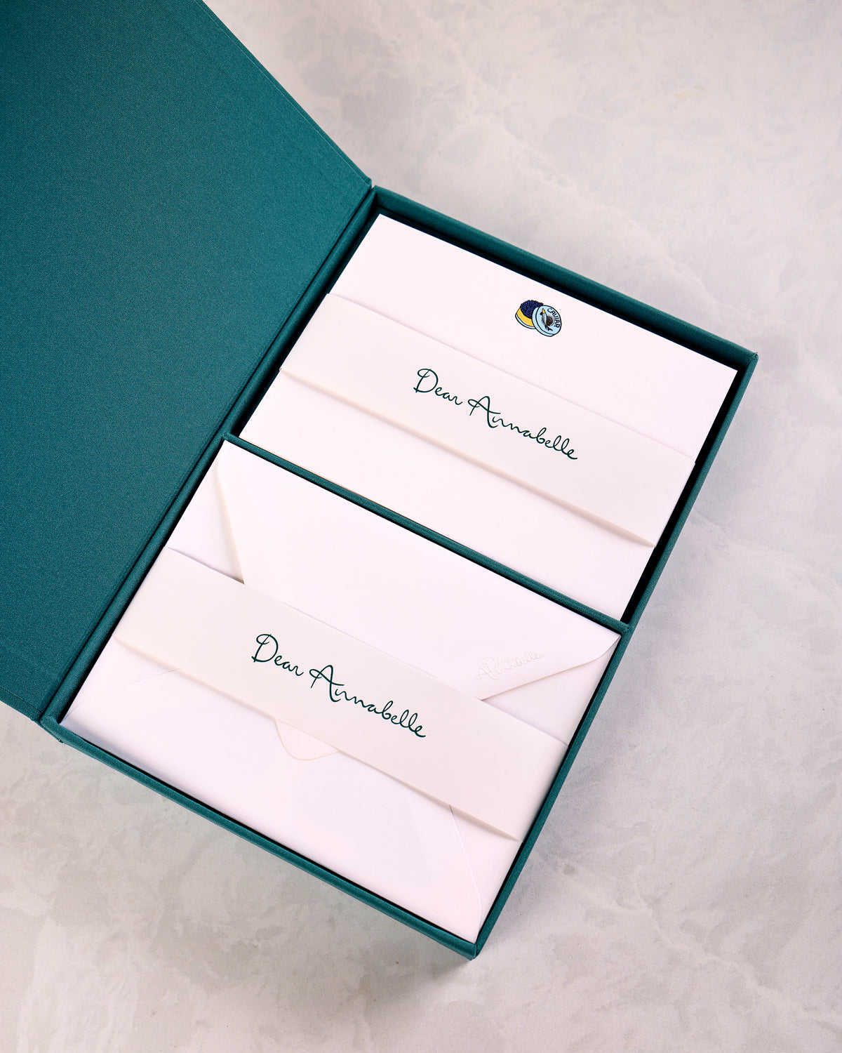 White - Caviar Dreams Notecard Set - Dear Annabelle - Printfresh