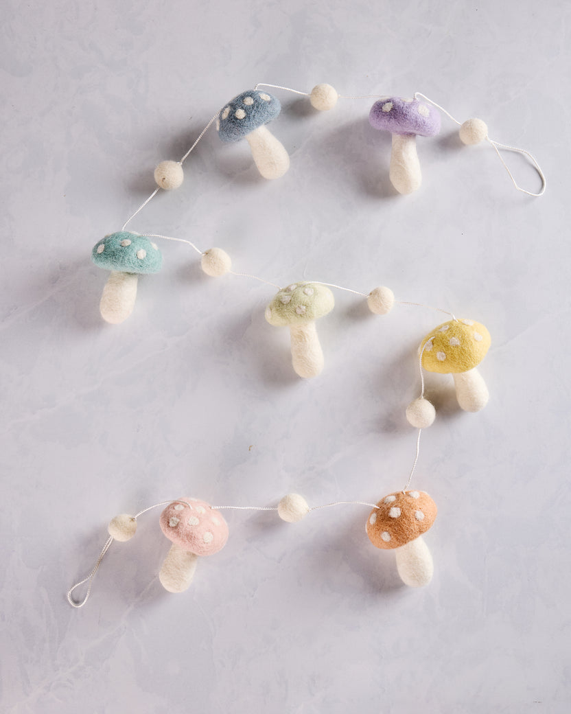 Pastel Combo - Felt Pastel Mushroom Garland - Ganapati - Printfresh
