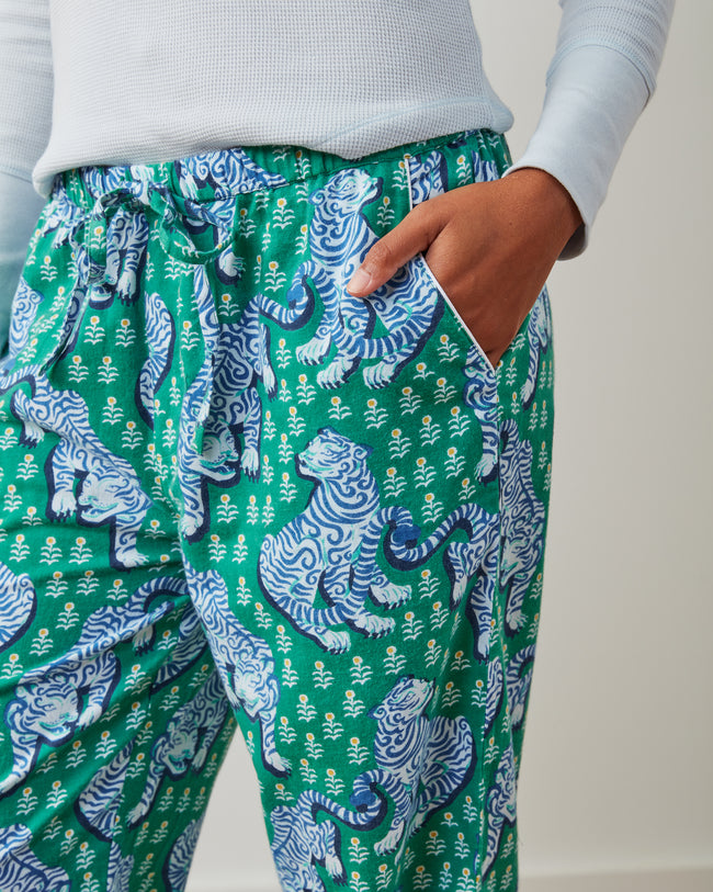 Tiger Queen - Flannel PJ Pants - Jade - Printfresh