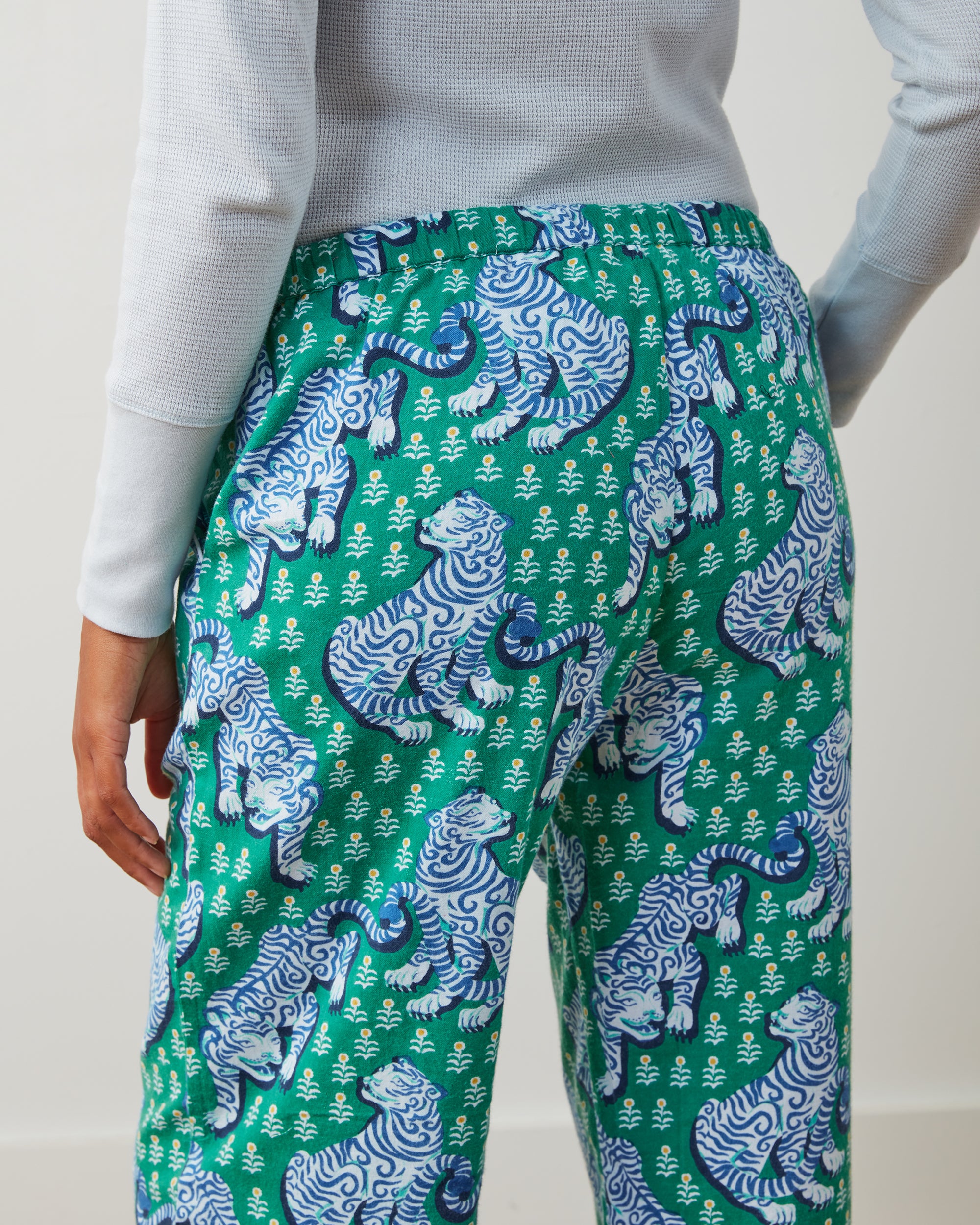 Tiger Queen - Flannel PJ Pants - Jade - Printfresh