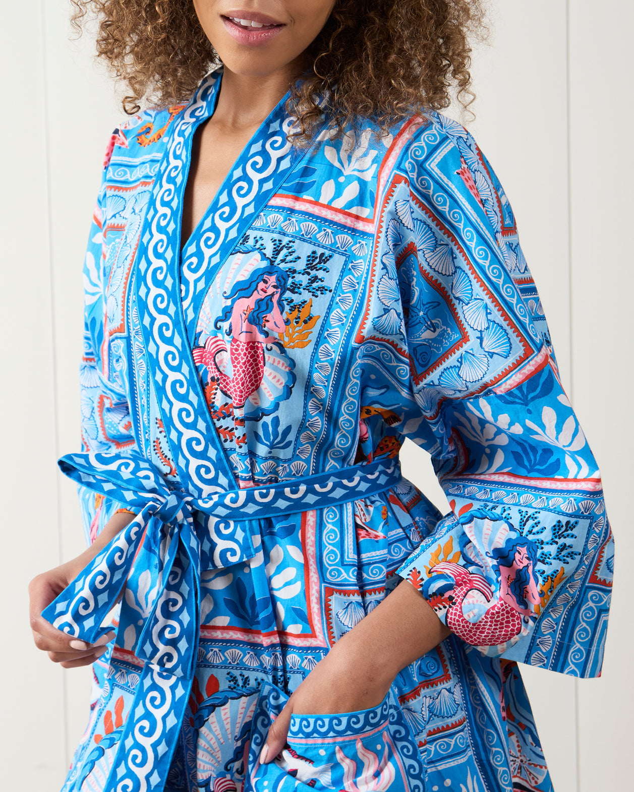 Tidal Tapestry - Robe - Saltwater Blue - Printfresh