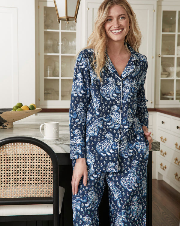 Tiger Queen - Long PJ Set - Navy - Printfresh