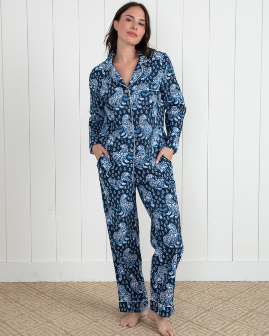 Tiger Queen - Tall Long Sleep Set - Navy - Printfresh